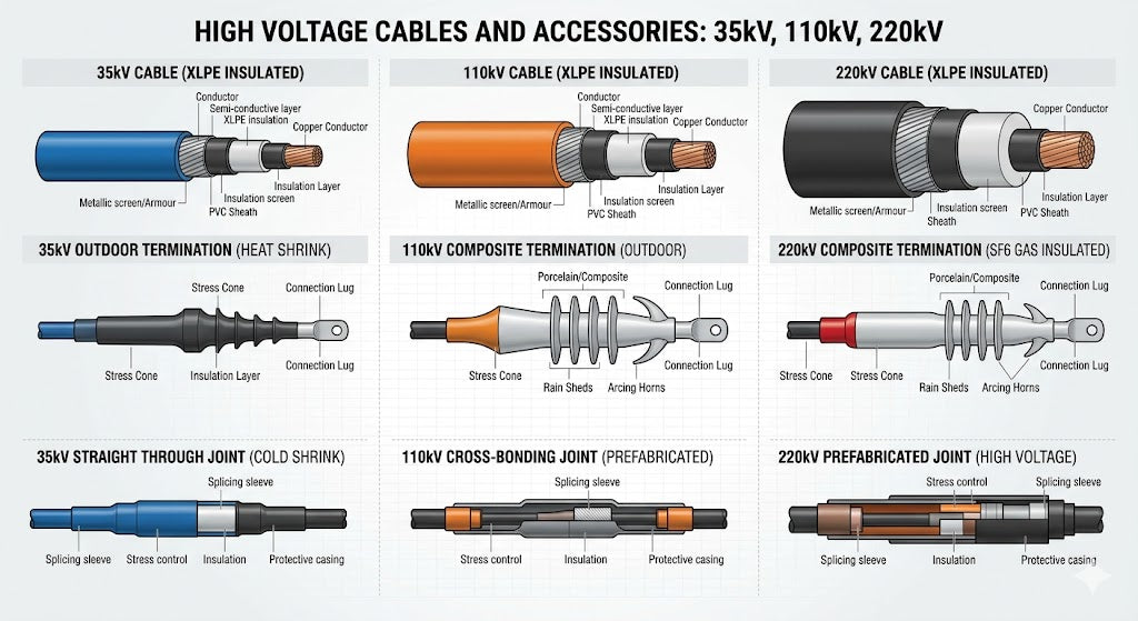 What is the Standard Equipment Configuration List for Cable Accessory Withstand Voltage Testing?